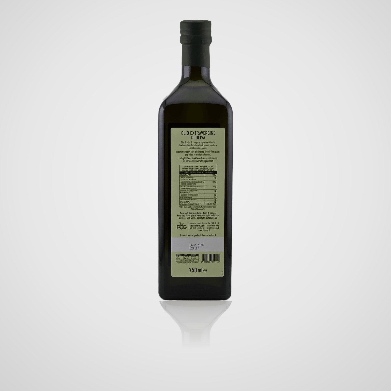 Olio Extravergine di Oliva - Colline Moreniche – Rückseite