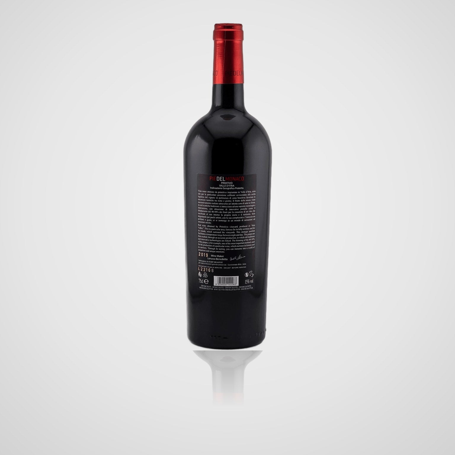 Primitivo Pié del Monaco - Tagaro – Rückseite
