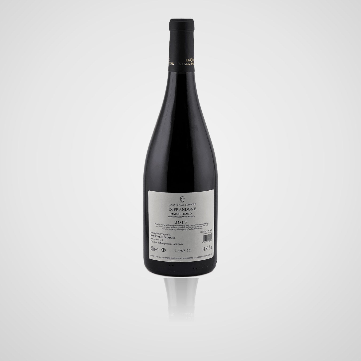 IX Prandone Merlot - Il Conte Villa Prandone – Rückseite