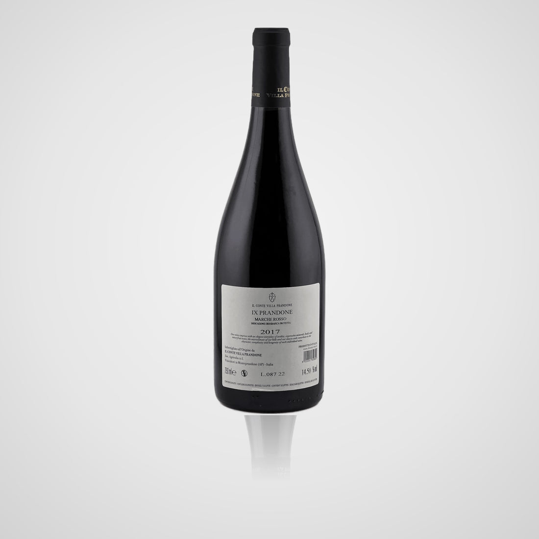 IX Prandone Merlot - Il Conte Villa Prandone – Rückseite