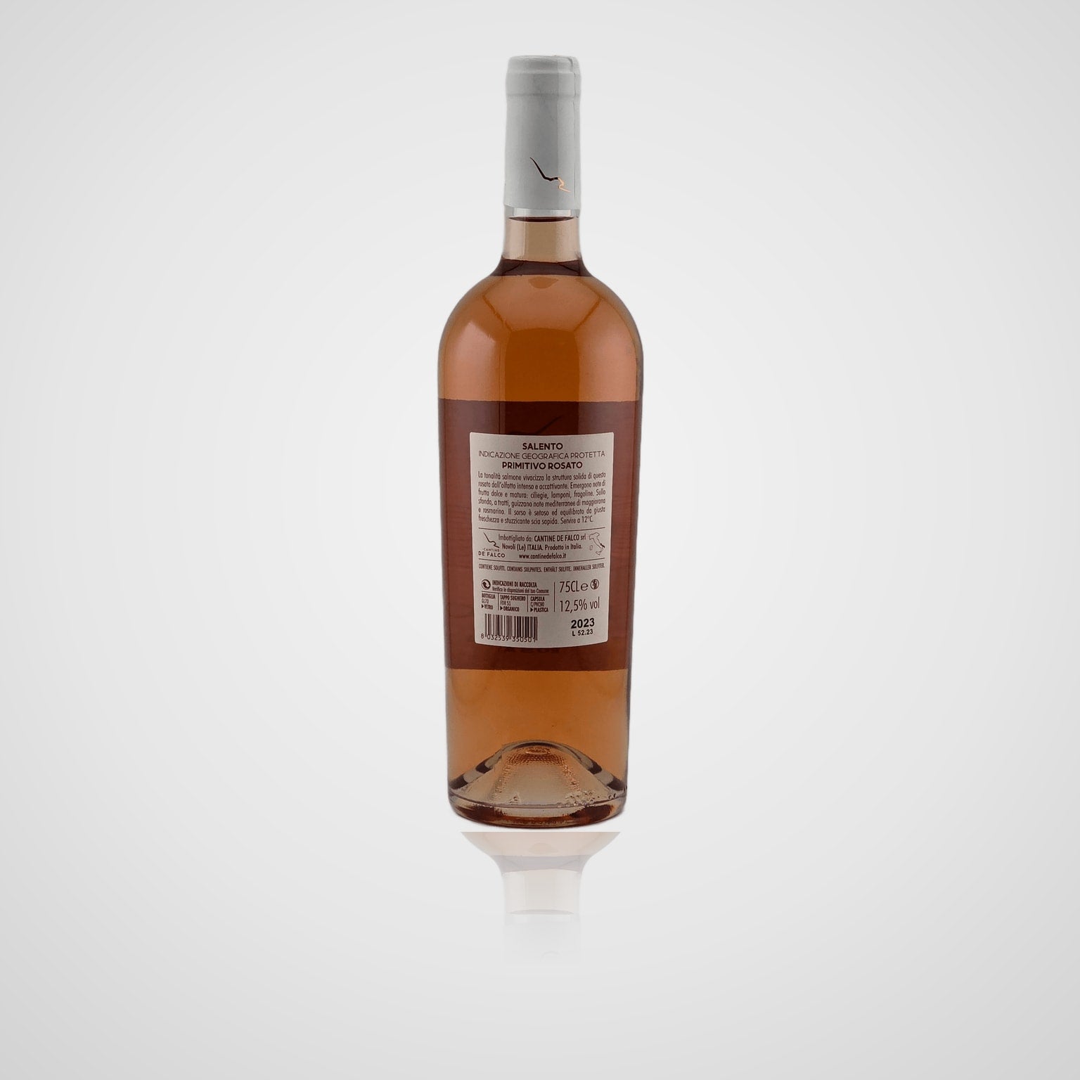 Etesio Primitivo Salento Rosato IGP - Cantine der Falco – Rückseite