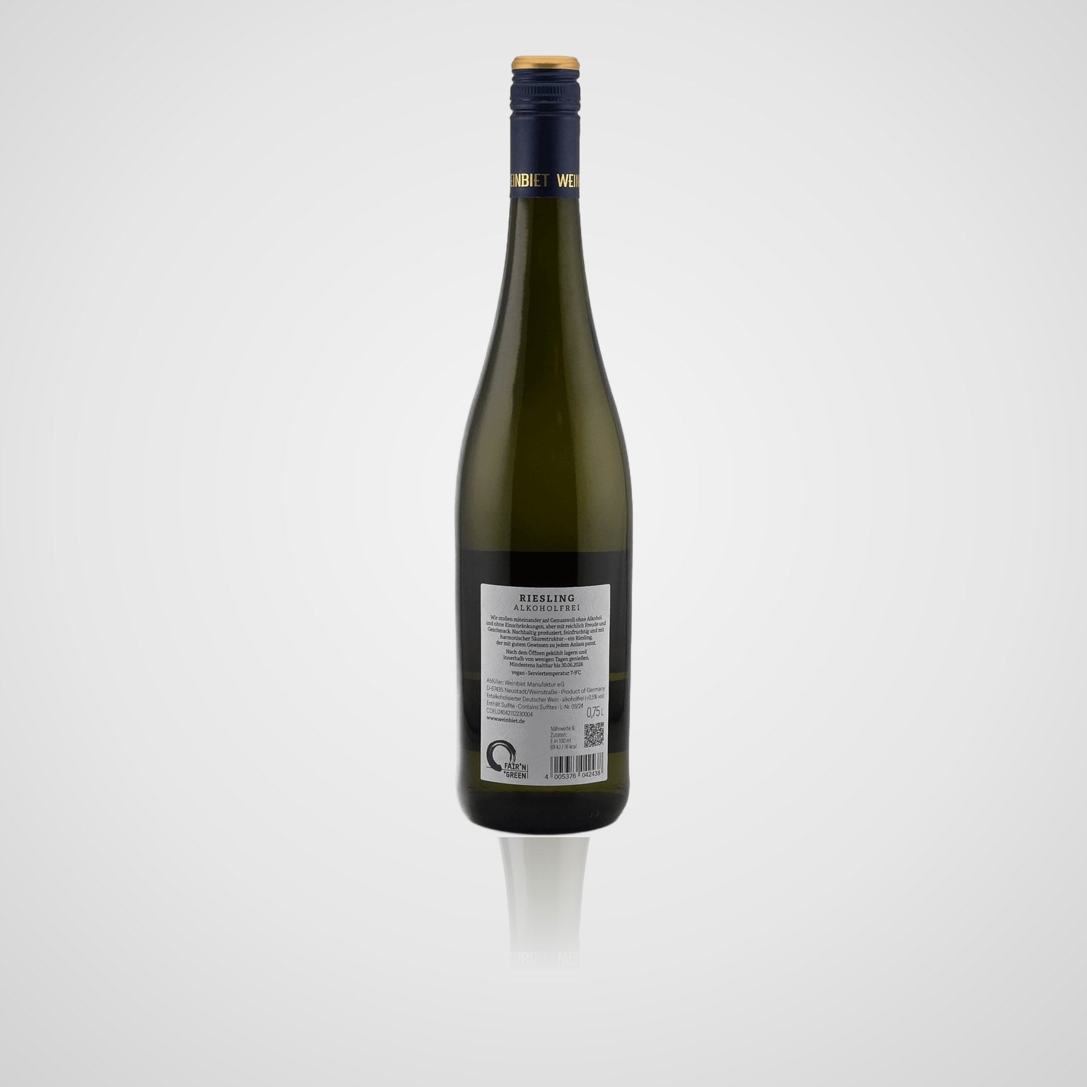 Riesling Alkoholfrei - Weinbiet – Rückseite