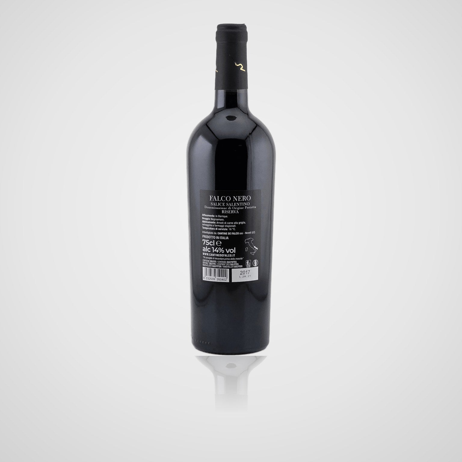 Falco Nero Salice Salentino Riserva D.O.P - De Falco – Rückseite