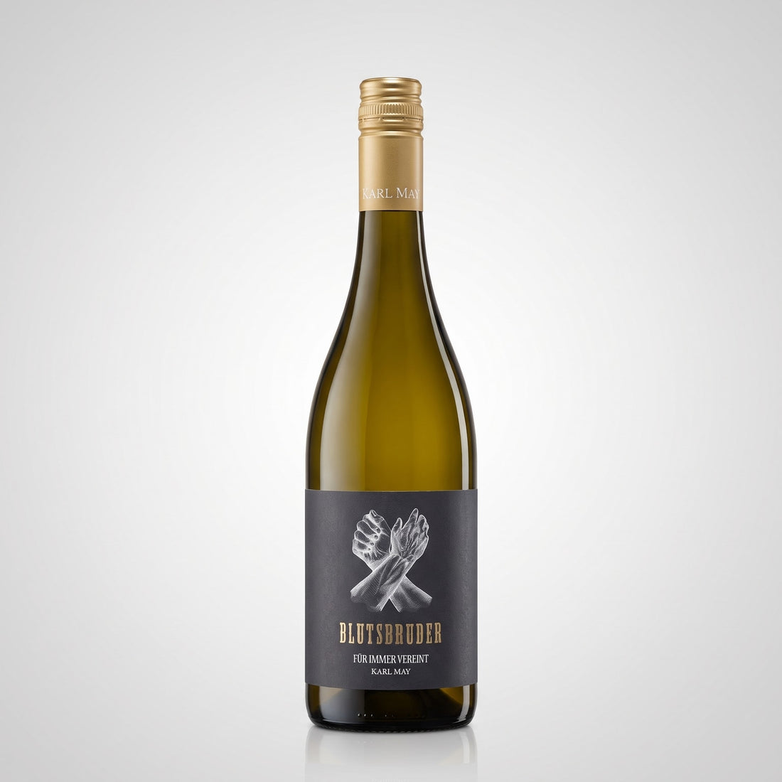 Blutsbruder Chardonnay & Weißburgunder - Karl May – Vorderseite