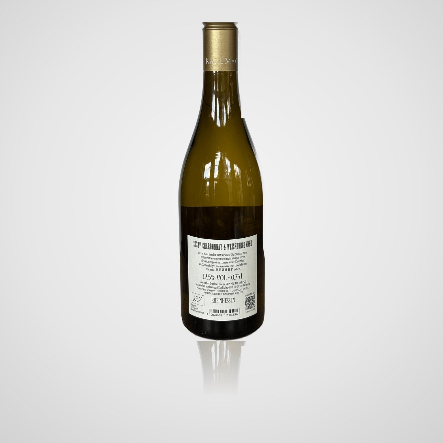 Blutsbruder Chardonnay & Weißburgunder - Karl May – Rückseite