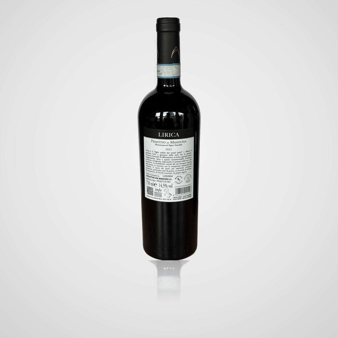 Lirica Primitivo - Produttori di Manduria – Rückseite